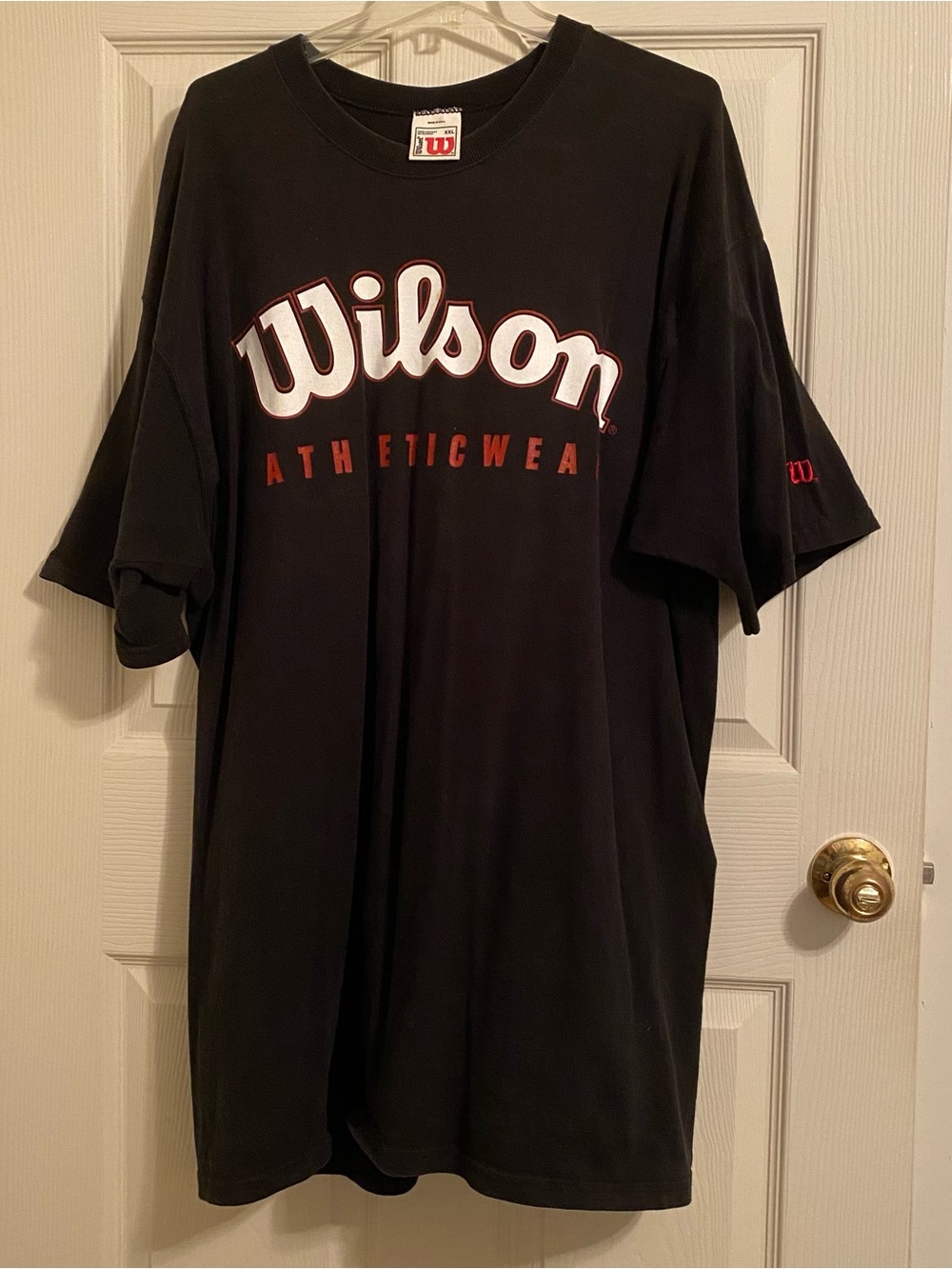 Wilson Black Short Sleeve Logo Tee with Red Accents
